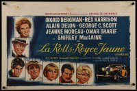 3f482 YELLOW ROLLS-ROYCE Belgian 1964 Ingrid Bergman, Alain Delon, art of car & stars!
