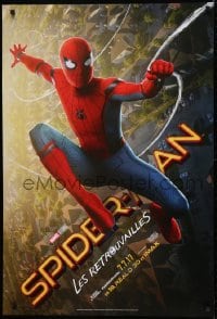 3f014 SPIDER-MAN: HOMECOMING teaser DS Canadian 1sh 2017 Tom Holland swinging over NYC!