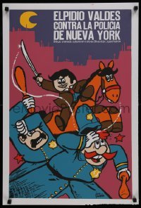 3f346 ELPIDIO VALDES CONTRA LA POLICIA DE NUEVA YORK Cuban R1990s Juan Padron, cartoon comedy!