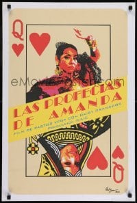 3f357 LAS PROFECIAS DE AMANDA Cuban 1999 great Queen of Hearts poker playing card artwork!