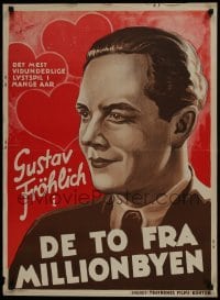 3f225 EIN MANN MIT HERZ Danish 1934 Geza von Bolvary directed, close-up of Gustav Frohlich!