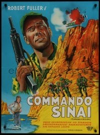 3f250 SINAI COMMANDOS Danish 1971 Robert Fuller in the story of the Six Day War, action art!