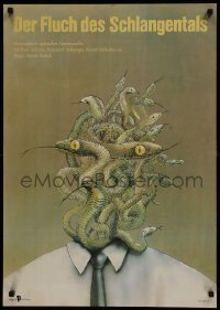 3f077 CURSE OF SNAKES VALLEY East German 23x32 1989 completely wild snake-head artwork!