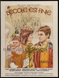 3f158 L'ECOLE EST FINIE French 16x21 1979 School is Over, art of teen mother & baby by Jacques Dayan!