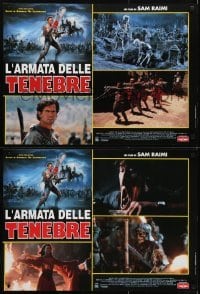 3f126 ARMY OF DARKNESS group of 6 Italian 19x26 pbustas 1993 Sam Raimi cult classic, Bruce Campbell!