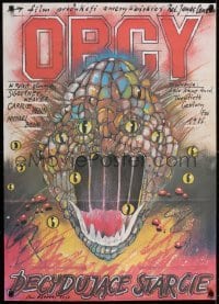 3f926 ALIENS signed Polish 27x37 1987 by artist Andrzej Pagowski, different snake art!