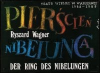 3f969 PIERSCIEN NIBELUNGA stage play Polish 26x36 1988 Richard Wagner, title art by Romuald Socha!