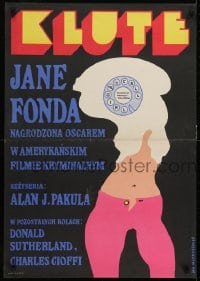3f859 KLUTE Polish 23x33 1973 completely different Jan Mlodozeniec art of call girl Jane Fonda!