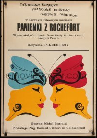 3f923 YOUNG GIRLS OF ROCHEFORT Polish 23x33 1967 Demy & Varda, Catherine Deneuve, Rapnicki art!!