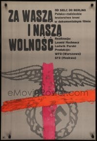 3f924 ZA NASZA I WASZA WOLNOSC Polish 22x33 1968 imperial Reichsadler eagle over swastika by Lenk!
