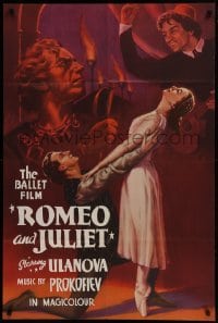 3f558 ROMEO & JULIET export Russian 28x42 1955 Shakespeare classic, Shamash artwork!