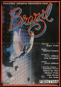 3f273 BRAZIL Yugoslavian 19x28 1986 Terry Gilliam, cool sci-fi fantasy art!