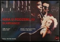 3f314 SLAMDANCE Yugoslavian 19x27 1987 sexy Virginia Madsen, hot kiss, cold sweat, last chance!