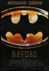 3g131 BATMAN 1sh 1989 directed by Tim Burton, cool image of Bat logo, new credit design!