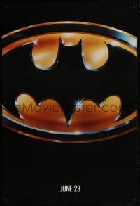 3g132 BATMAN teaser 1sh 1989 directed by Tim Burton, cool image of Bat logo, matte finish!