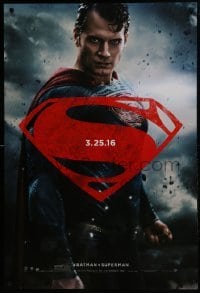 3g147 BATMAN V SUPERMAN teaser DS 1sh 2016 waist-high image of Henry Cavill in title role!
