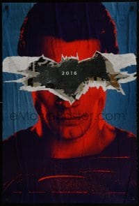3g144 BATMAN V SUPERMAN teaser DS 1sh 2016 cool close up of Henry Cavill in title role under symbol!