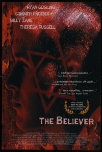 3g156 BELIEVER 1sh 2001 Jewish neo-nazi Ryan Gosling, rare, Toronto International Film Festival!