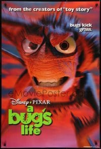 3g193 BUG'S LIFE teaser DS 1sh 1998 Walt Disney Pixar CG cartoon, c/u of grasshopper!