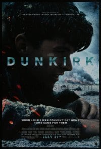 3g289 DUNKIRK advance DS 1sh 2017 Christopher Nolan, Tom Hardy, Murphy, different close-up!