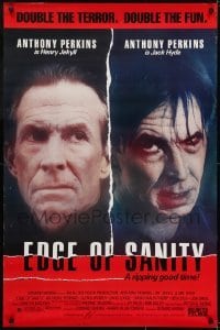 3g296 EDGE OF SANITY 1sh 1989 Anthony Perkins in dual roles, a ripping good time!