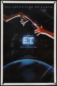 3g291 E.T. THE EXTRA TERRESTRIAL 1sh 1983 Drew Barrymore, Spielberg, Alvin art, continuous release!