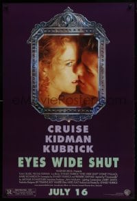 3g308 EYES WIDE SHUT advance DS 1sh 1999 Kubrick, Tom Cruise & Nicole Kidman reflected in mirror!