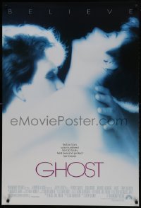 3g344 GHOST 1sh 1990 classic romantic close up of spirit Patrick Swayze & sexy Demi Moore!