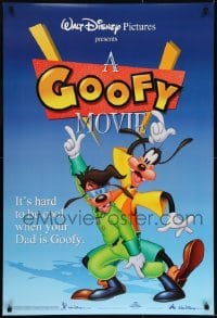 3g365 GOOFY MOVIE DS 1sh 1995 Walt Disney, it's hard to be cool when your dad is Goofy, blue style!