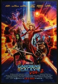 3g377 GUARDIANS OF THE GALAXY VOL. 2 int'l French language advance DS 1sh 2017 different cast image!