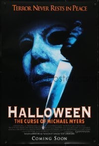 3g381 HALLOWEEN VI advance DS 1sh 1995 Curse of Mike Myers, art of the man in mask w/knife!