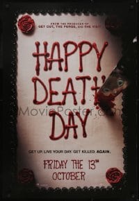 3g383 HAPPY DEATH DAY teaser DS 1sh 2017 Jessica Rothe, get up, live your day, get killed again!