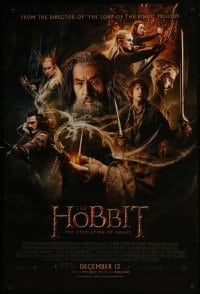3g415 HOBBIT: THE DESOLATION OF SMAUG advance DS 1sh 2013 Peter Jackson directed, cool cast montage!