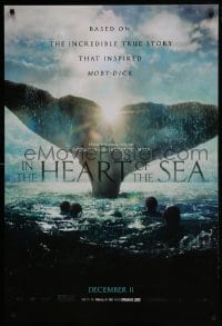 3g441 IN THE HEART OF THE SEA teaser DS 1sh 2015 December style, Ron Howard, huge whale tail!