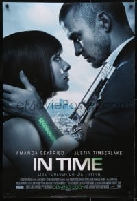 3g442 IN TIME style D int'l advance DS 1sh 2011 Justin Timberlake, Amanda Seyfried, cool sci-fi!
