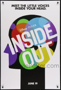 3g457 INSIDE OUT advance DS 1sh 2015 Walt Disney, Pixar, the voices inside your head, profile art!