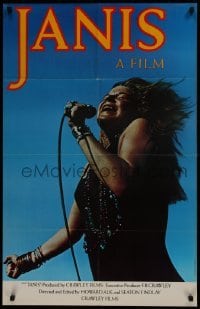 3g479 JANIS int'l 24x38 1sh 1975 image of Joplin singing into microphone by Jim Marshall, rock & roll!