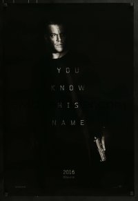 3g480 JASON BOURNE teaser DS 1sh 2016 full-length image of Matt Damon in the title role with gun!