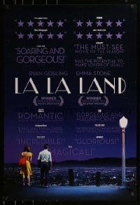 3g519 LA LA LAND teaser DS 1sh 2016 Ryan Gosling & Emma Stone looking over city, reviews style!