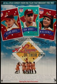 3g535 LEAGUE OF THEIR OWN heavy stock advance 1sh 1992 Tom Hanks, Madonna, Davis, women's baseball!