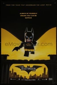 3g538 LEGO BATMAN MOVIE teaser DS 1sh 2017 always be yourself, unless you can be Batman, 2017 style