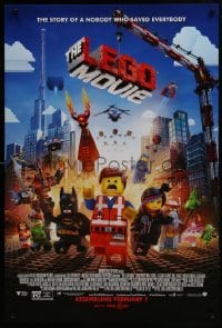 3g539 LEGO MOVIE advance DS 1sh 2014 the story of a nobody who saved everybody!