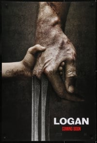 3g558 LOGAN style A revised int'l teaser DS 1sh 2017 Jackman in the title role as Wolverine, claws out!