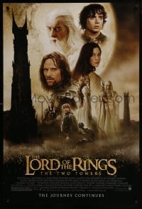 3g571 LORD OF THE RINGS: THE TWO TOWERS 1sh 2002 Jackson & J.R.R. Tolkien, cast montage!