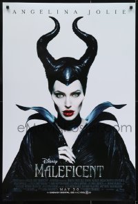 3g585 MALEFICENT advance DS 1sh 2014 cool close-up image of sexy Angelina Jolie in title role!