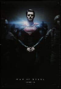 3g588 MAN OF STEEL teaser DS 1sh 2013 Henry Cavill in the title role as Superman handcuffed!