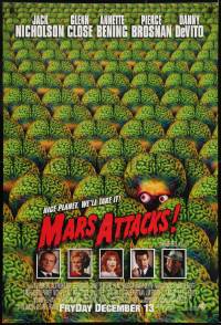 3g590 MARS ATTACKS! int'l advance DS 1sh 1996 directed by Tim Burton, great image of many aliens!