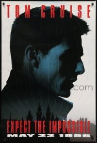 3g615 MISSION IMPOSSIBLE teaser 1sh 1996 cool silhouette of Tom Cruise, Brian De Palma directed!