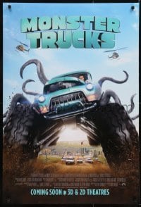 3g623 MONSTER TRUCKS int'l advance DS 1sh 2016 Chris Wedge sci-fi, Lucas Till, Jane Levy, wild truck!