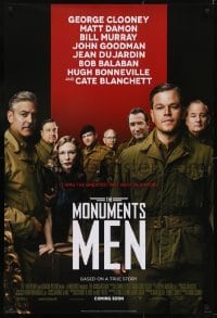 3g625 MONUMENTS MEN style B revised int'l advance DS 1sh 2014 George Clooney, Damon, Murray & more!